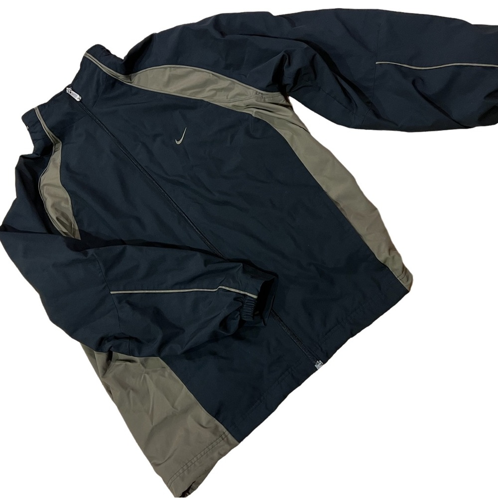 nike black & olive green windbreaker jacket